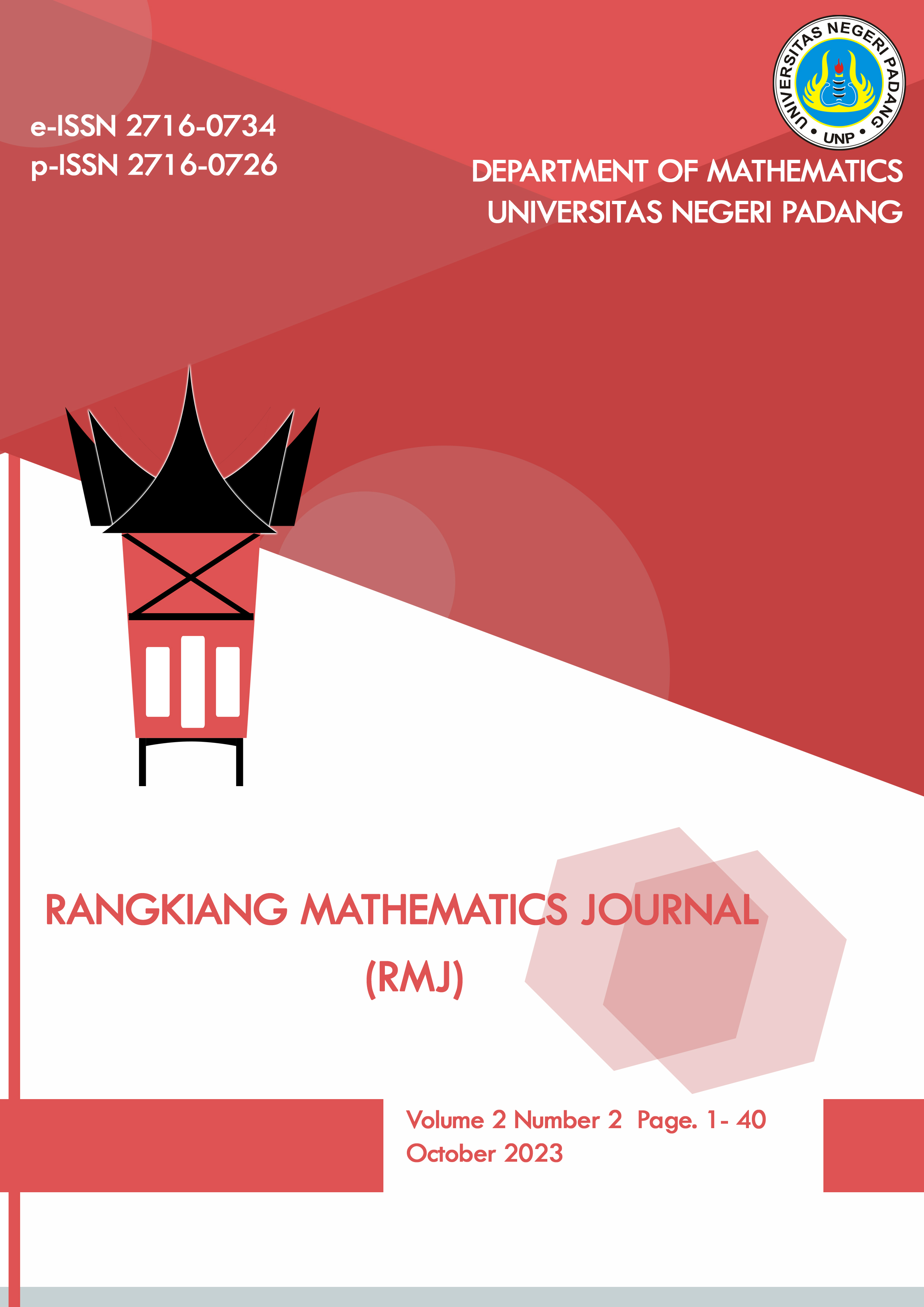 					View Vol. 2 No. 2 (2023): Rangkiang Mathematics Journal
				